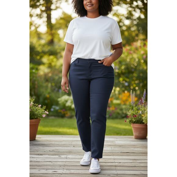 Tommy Hilfiger Navy Capri Pants 4 Pockets Sz 14 - Picture 1 of 4